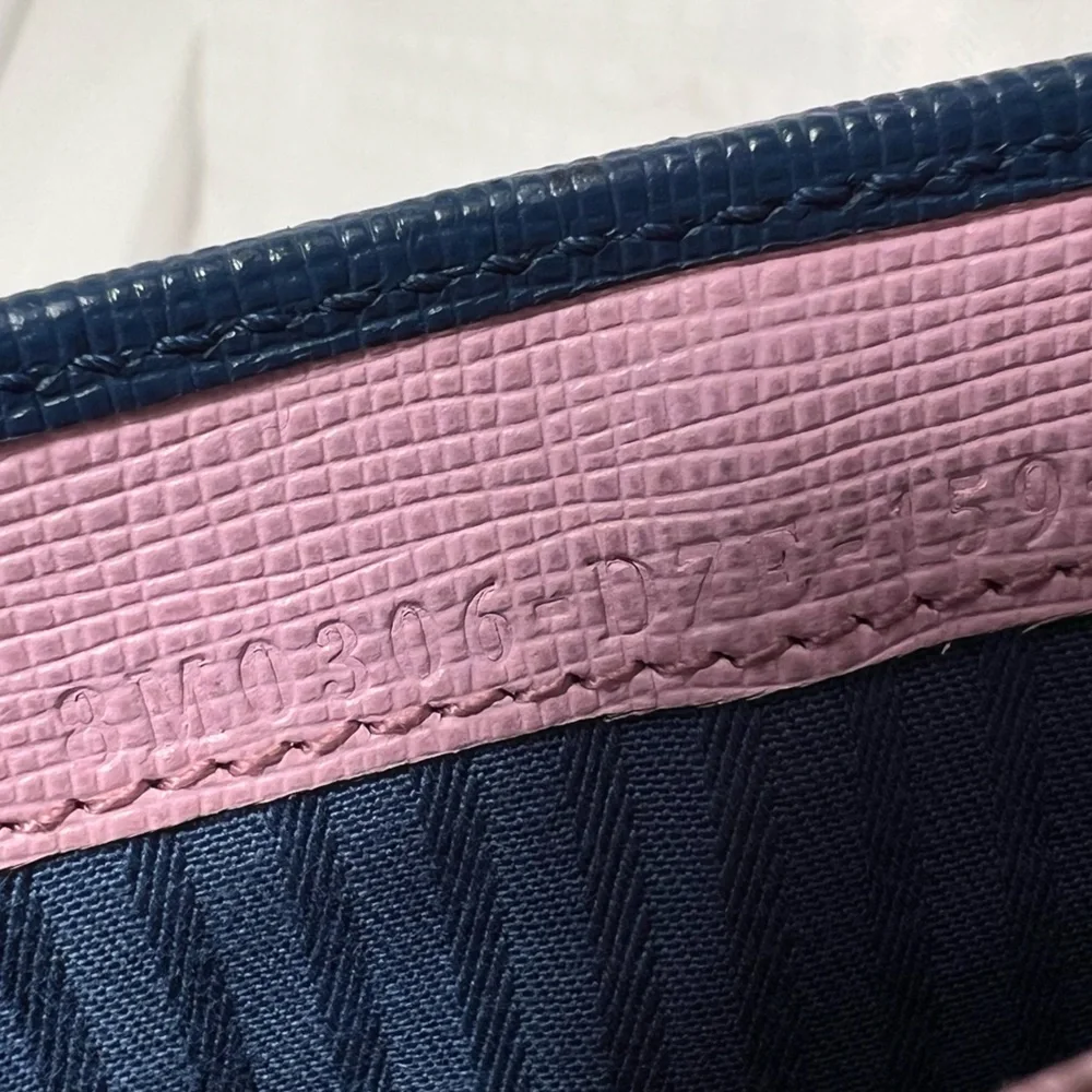 Fendi Pink & Blue Leather Envelope Continental Wallet